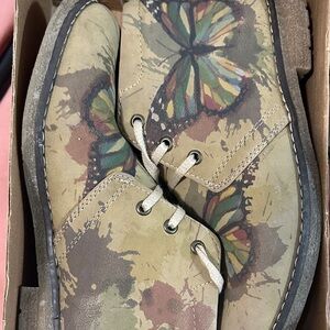 Butterfly Print Ankle Boots